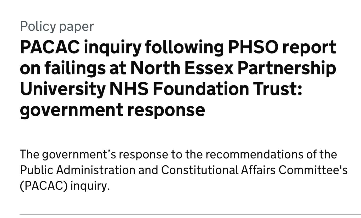 PACAC Inquiry – Government Response